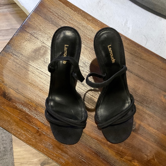 LARROUDE Annie Sandal In Black Suede size 9 - Picture 4 of 10